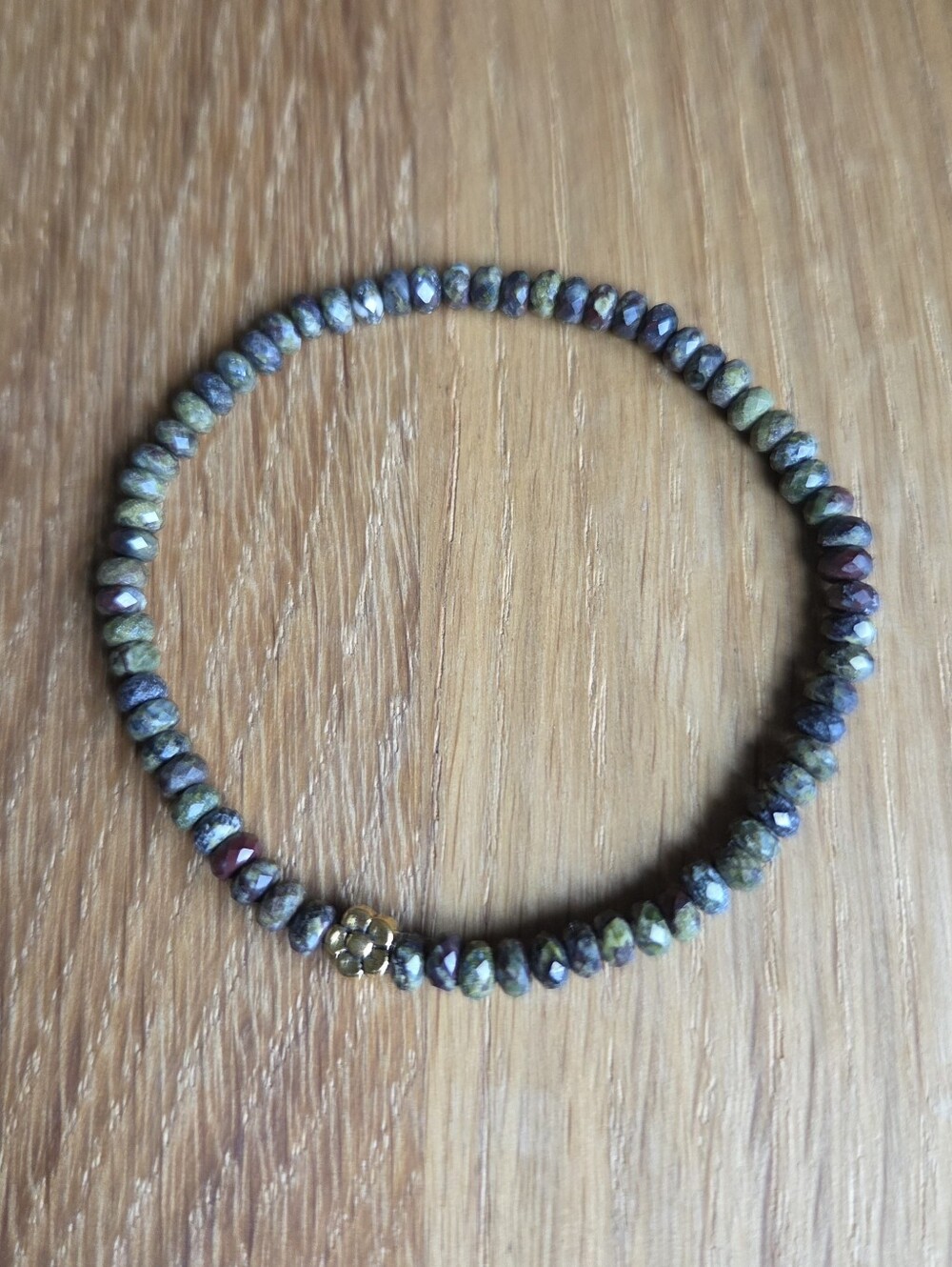 Dragon Blood Jasper Beaded Stretch Bracelet | Handmade